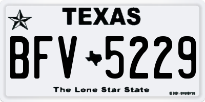 TX license plate BFV5229