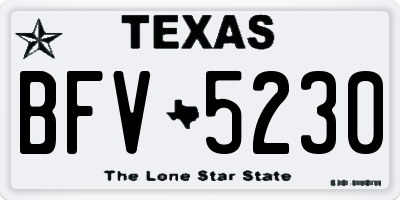 TX license plate BFV5230
