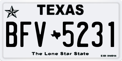 TX license plate BFV5231