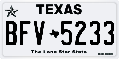 TX license plate BFV5233