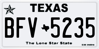 TX license plate BFV5235