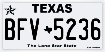 TX license plate BFV5236