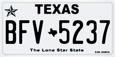 TX license plate BFV5237