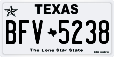 TX license plate BFV5238