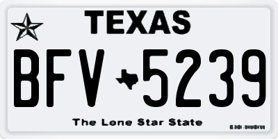 TX license plate BFV5239