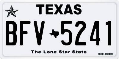 TX license plate BFV5241