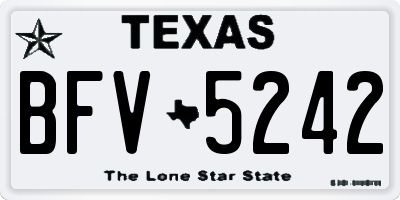TX license plate BFV5242