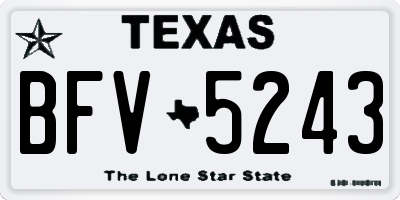 TX license plate BFV5243