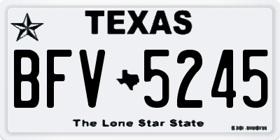 TX license plate BFV5245