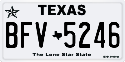 TX license plate BFV5246
