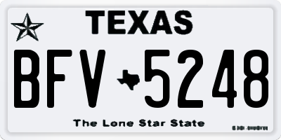 TX license plate BFV5248