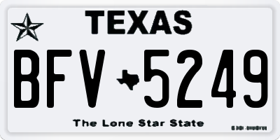 TX license plate BFV5249