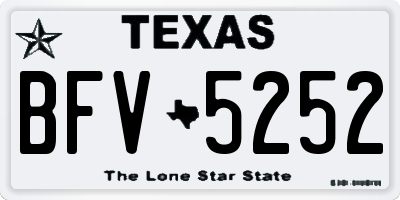 TX license plate BFV5252