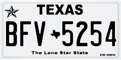 TX license plate BFV5254
