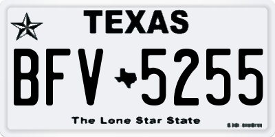 TX license plate BFV5255