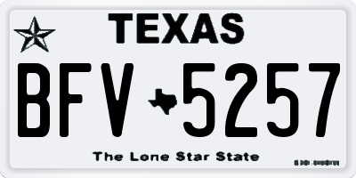 TX license plate BFV5257