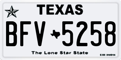 TX license plate BFV5258