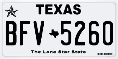 TX license plate BFV5260