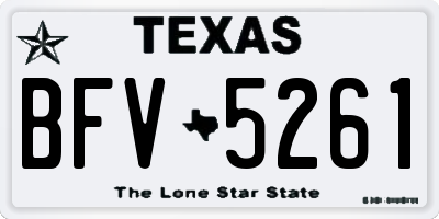 TX license plate BFV5261