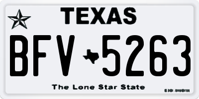 TX license plate BFV5263