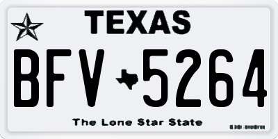 TX license plate BFV5264