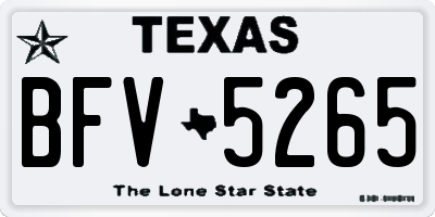 TX license plate BFV5265