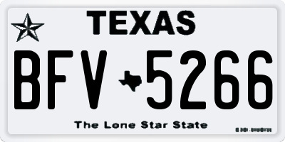 TX license plate BFV5266