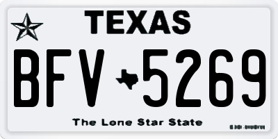 TX license plate BFV5269
