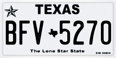 TX license plate BFV5270
