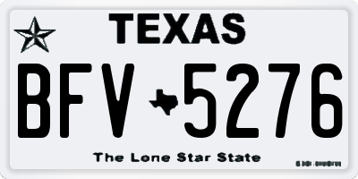 TX license plate BFV5276