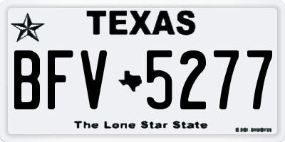 TX license plate BFV5277