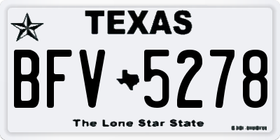 TX license plate BFV5278
