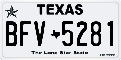 TX license plate BFV5281