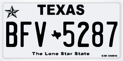 TX license plate BFV5287