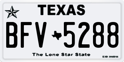 TX license plate BFV5288