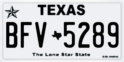 TX license plate BFV5289