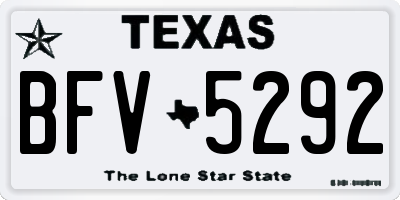 TX license plate BFV5292