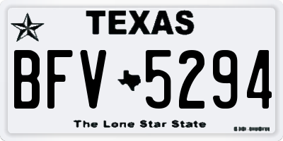 TX license plate BFV5294