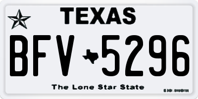 TX license plate BFV5296