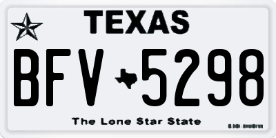 TX license plate BFV5298