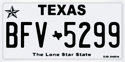 TX license plate BFV5299