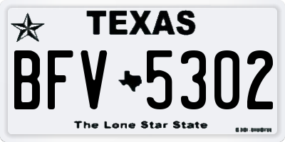 TX license plate BFV5302