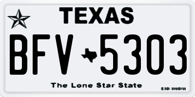 TX license plate BFV5303