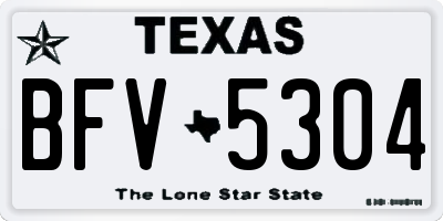 TX license plate BFV5304