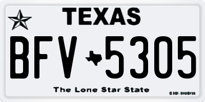 TX license plate BFV5305