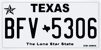 TX license plate BFV5306