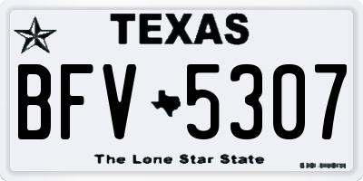 TX license plate BFV5307