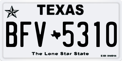 TX license plate BFV5310