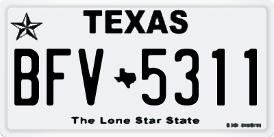 TX license plate BFV5311