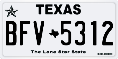 TX license plate BFV5312